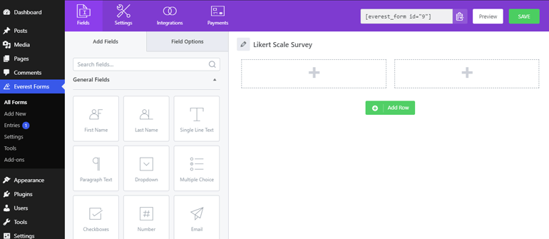 Jendela Editor Formulir Cara Membuat Pertanyaan Survei Skala Likert