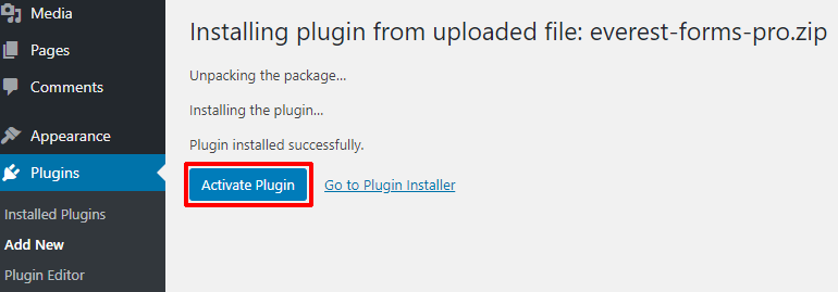 Activați butonul Plugin