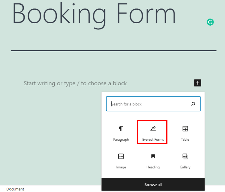 Everest Forms Block