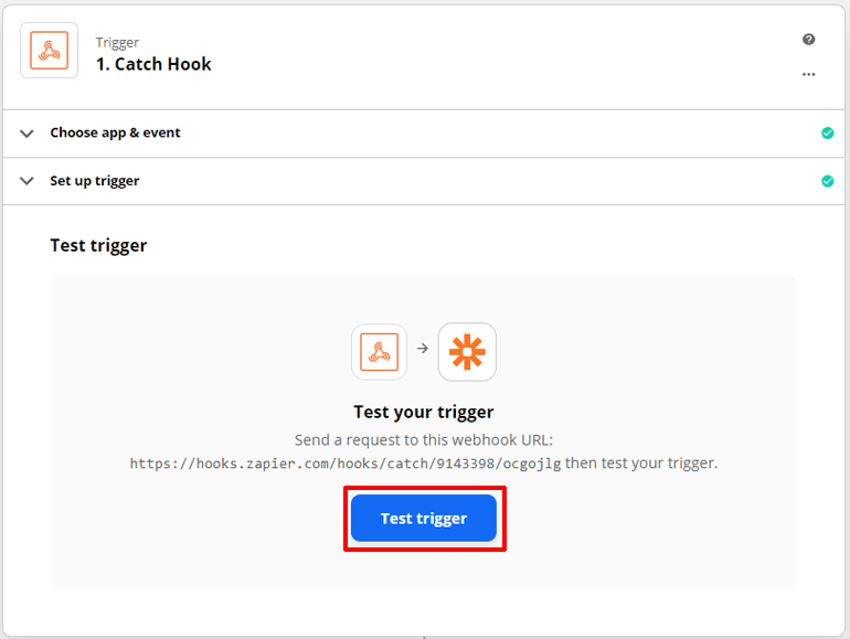 Тестовый триггер Zapier