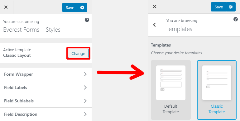 Beralih Tata Letak Formulir