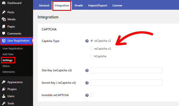 Integrazione registrazione utente