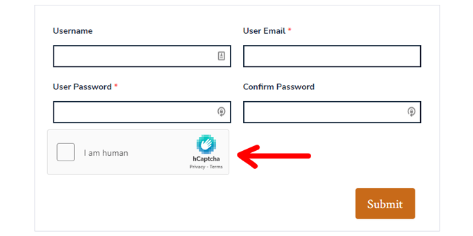 เพิ่ม CAPTCHA ลงในแบบฟอร์มลงทะเบียน WordPress hCaptcha