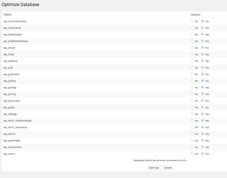 การเพิ่มประสิทธิภาพฐานข้อมูล WP-DBManager