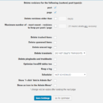 Optimizar la base de datos después de eliminar la configuración de revisiones