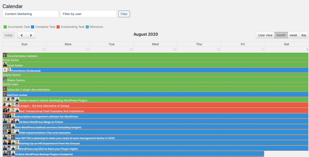 Project Calendar: gestisci i progetti utilizzando wordpress