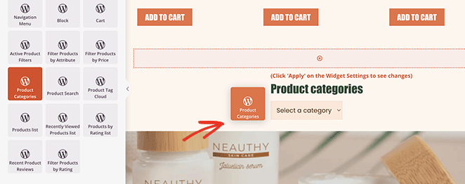 WooCommerce product categories widget