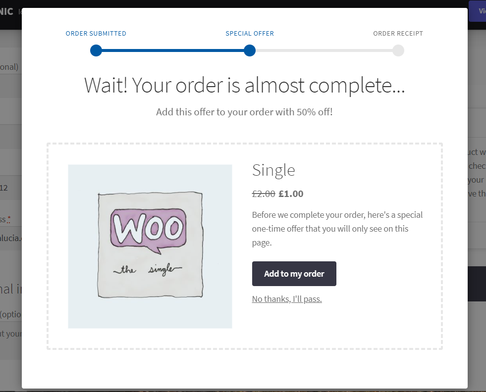 ขายต่อเนื่องหลังจากชำระเงิน woocommerce