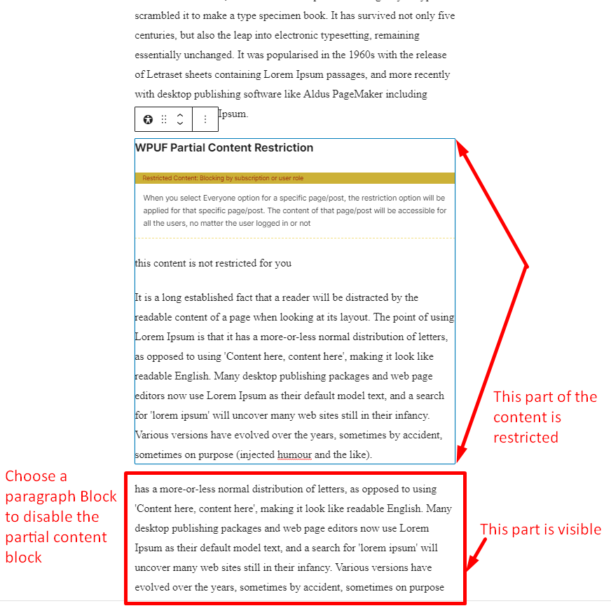 como configurar restrição de conteúdo parcial