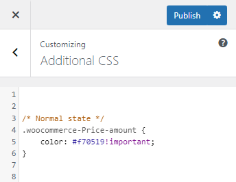 woocommerce prezzo colore css