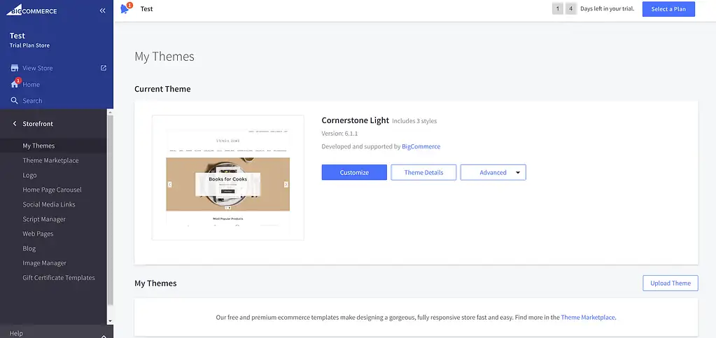 การจัดการหน้าร้าน BigCommerce