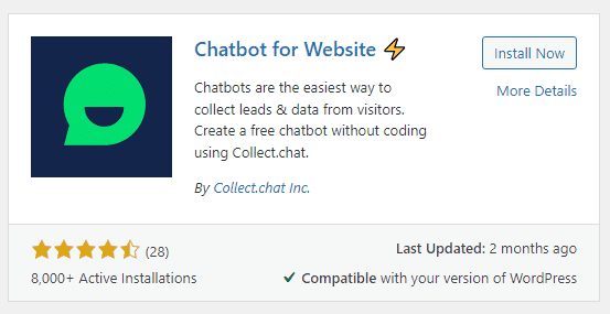 Chatbot لبرنامج WordPress Website plugin