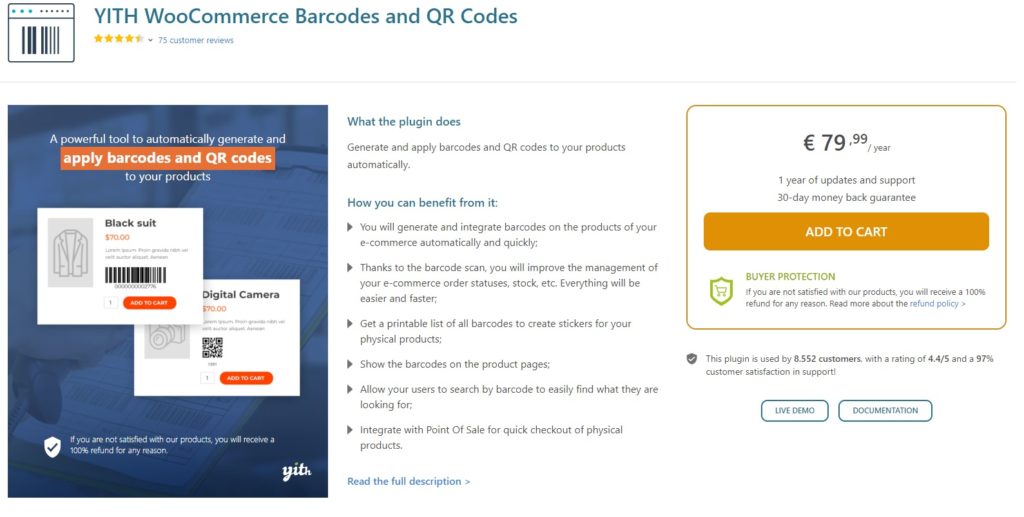 yith woocommerce плагины штрих-кода и qr-кода