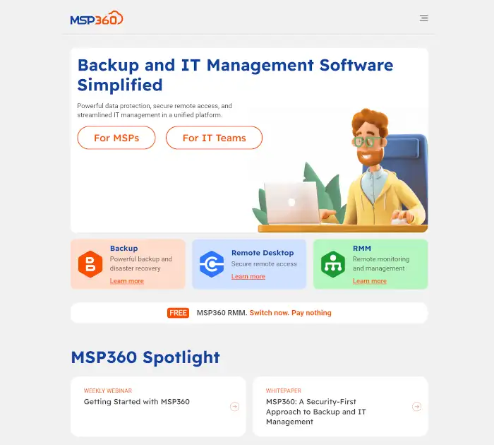 Cel mai bun software MSP: MSP360