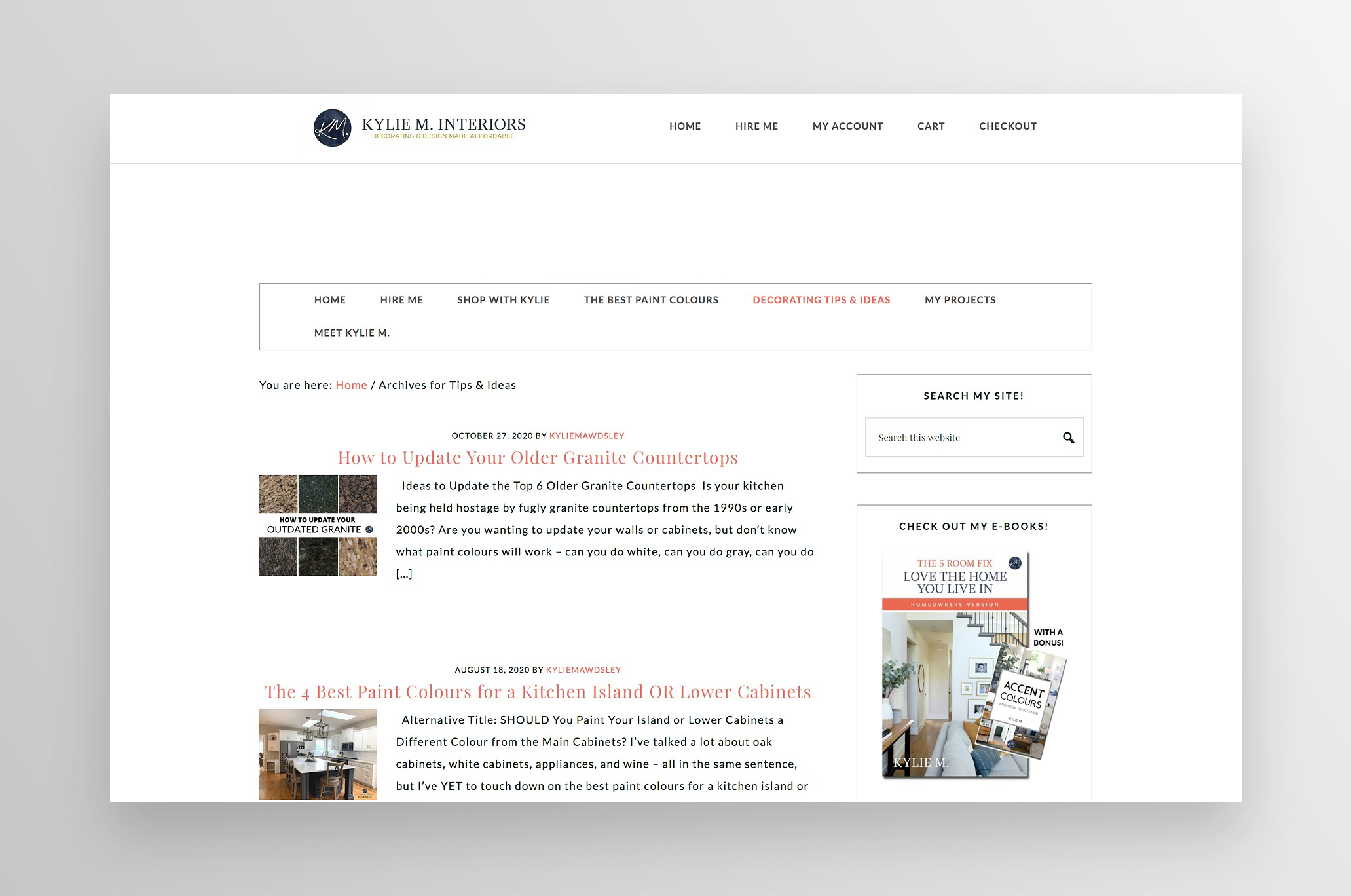 Website von Kylie M Interiors