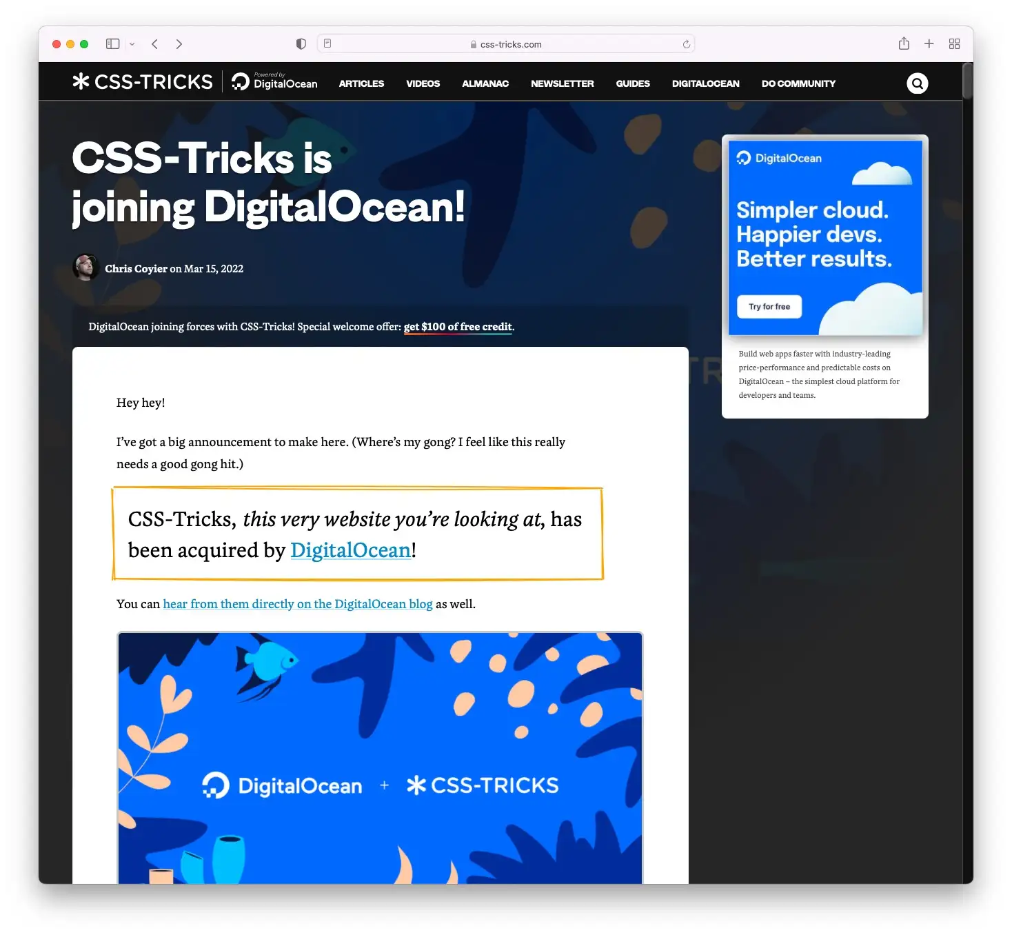 DigitalOceanがCSSトリックを取得