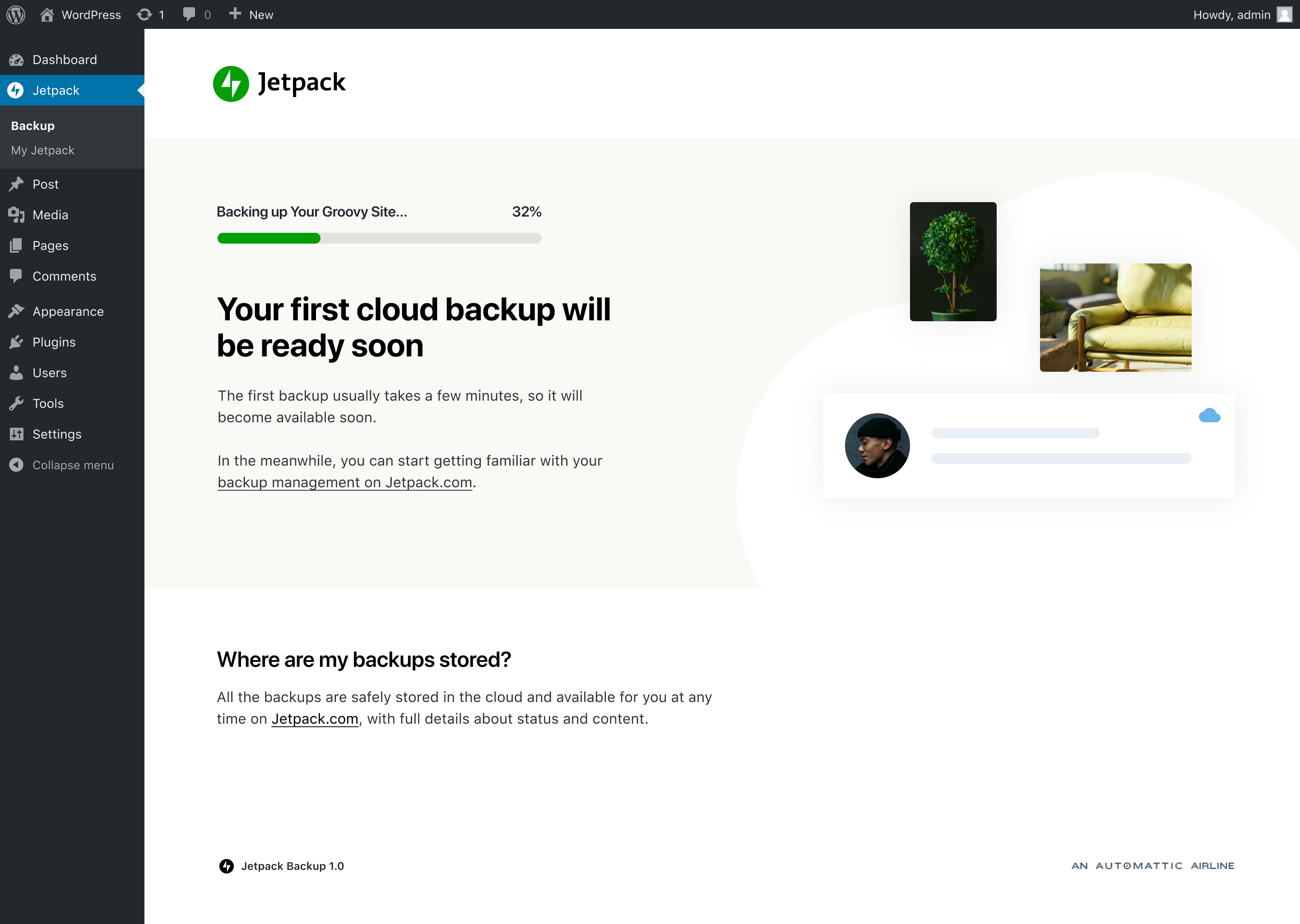 backup in corso su un negozio WooCommerce