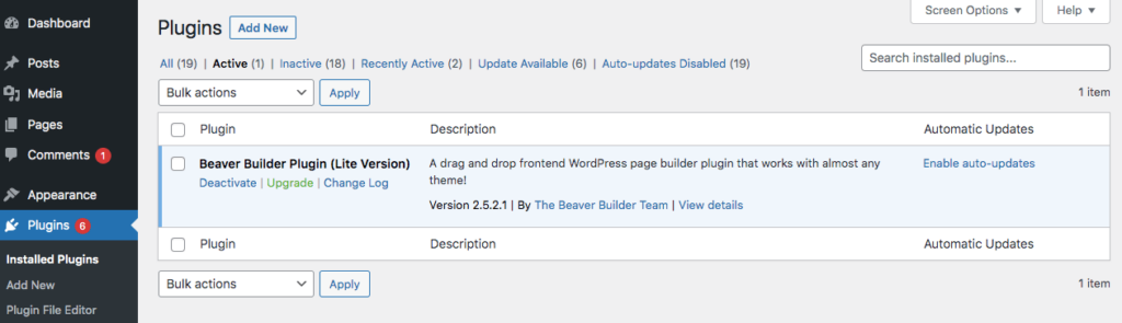 安装 Beaver Builder Lite