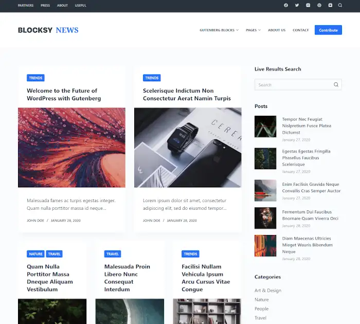 Tema WordPress sederhana terbaik: Blocksy