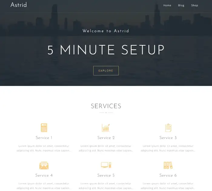 Tema WordPress sederhana terbaik: Astrid