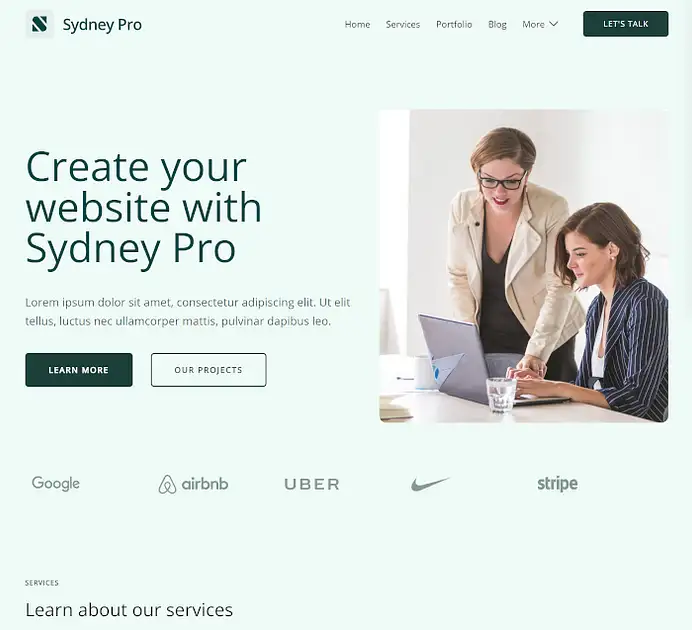 Tema WordPress sederhana terbaik: Sydney