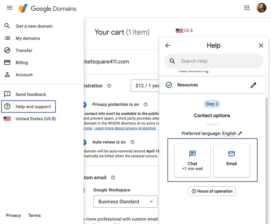 Dukungan pelanggan Google Domains vs GoDaddy