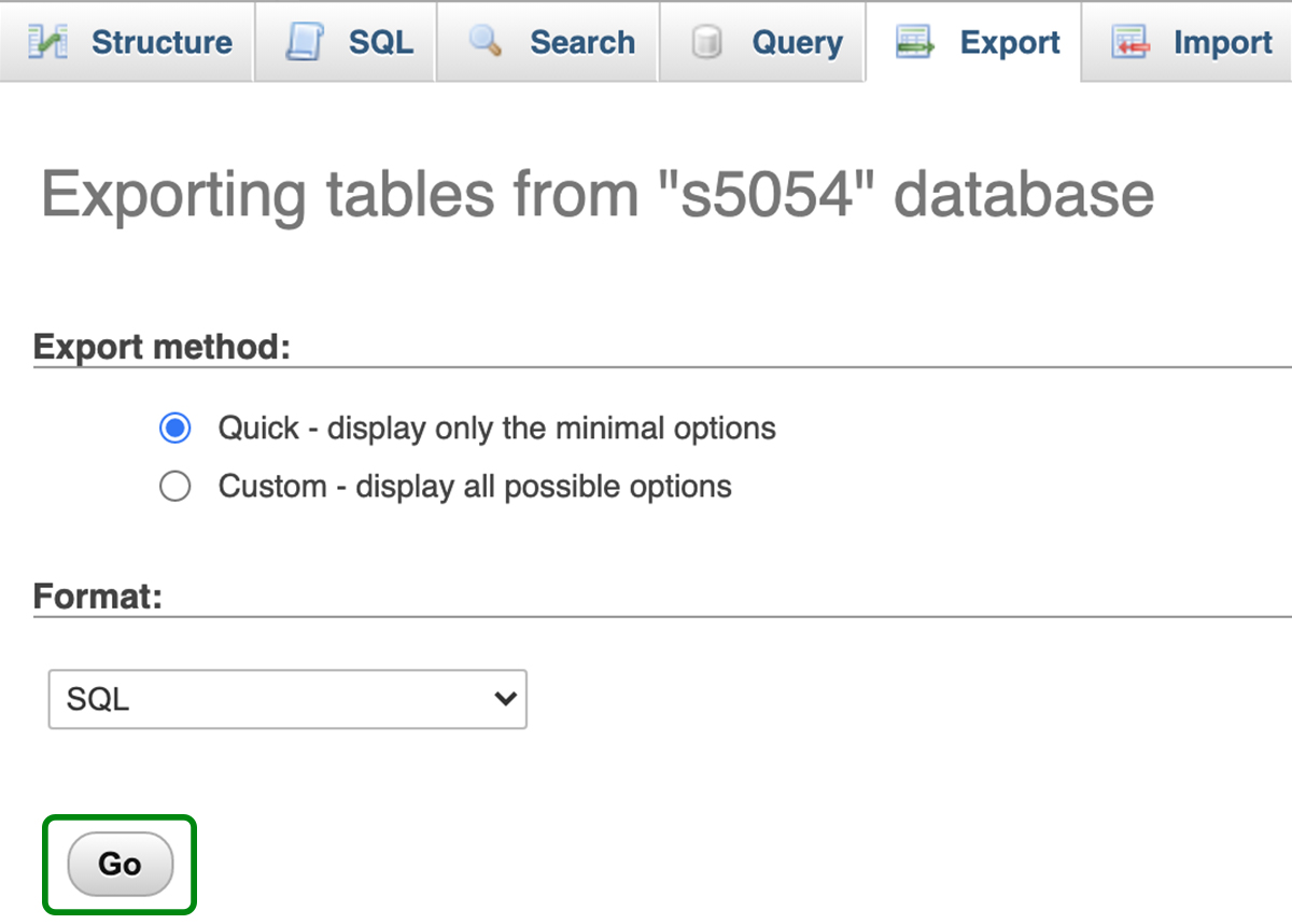 options d'exportation de tableau