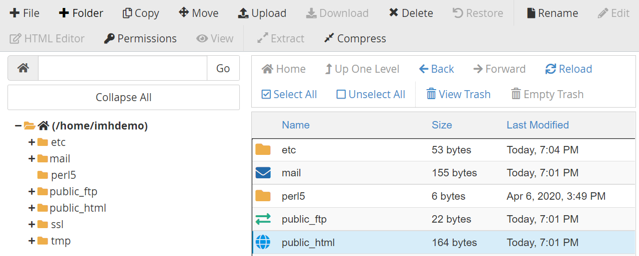 เน้นโฟลเดอร์ public_html