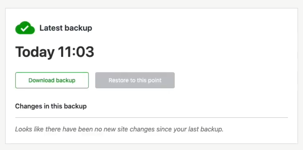 การสำรองข้อมูลล่าสุดของไซต์จาก Jetpack Backup