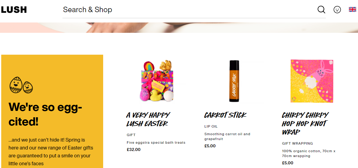 Lush – E-Commerce-Content-Marketing