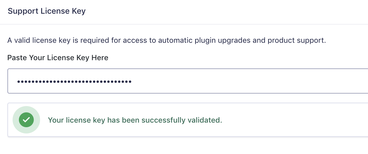 ตัวอย่างคีย์ใบอนุญาตใน WordPress