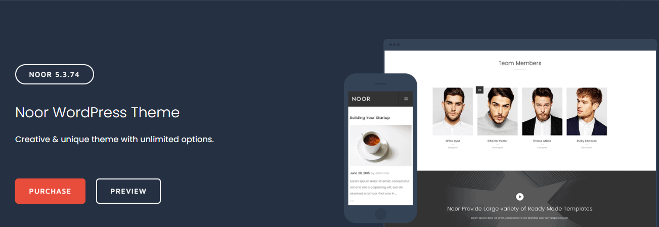 Noor- WordPress Design Services Agency Themes