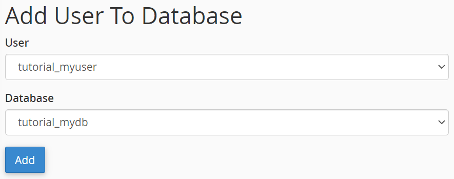 データベースに新しいユーザーを追加する