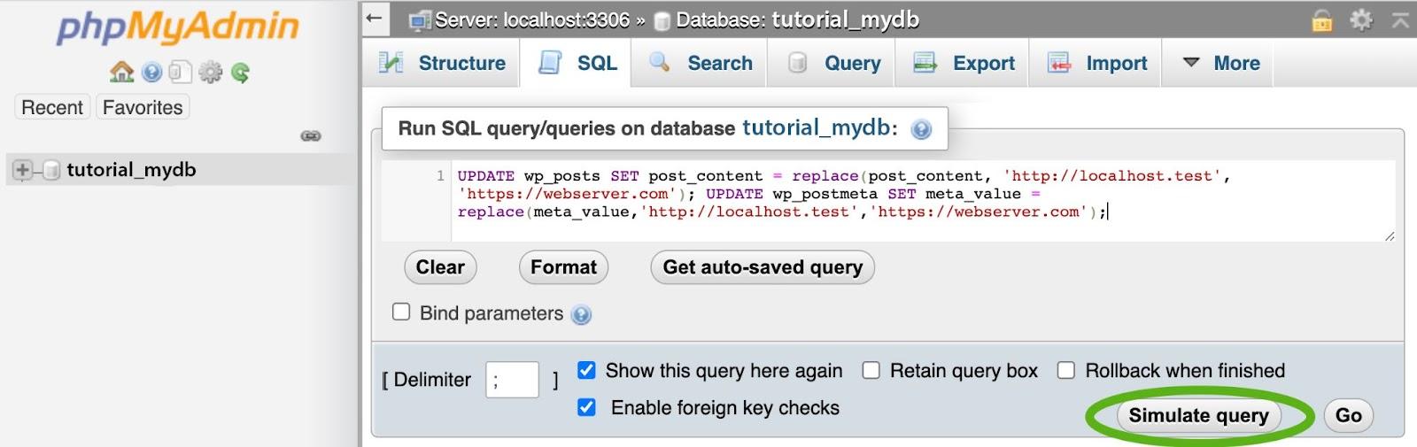 Query SQL in PHPMyAdmin