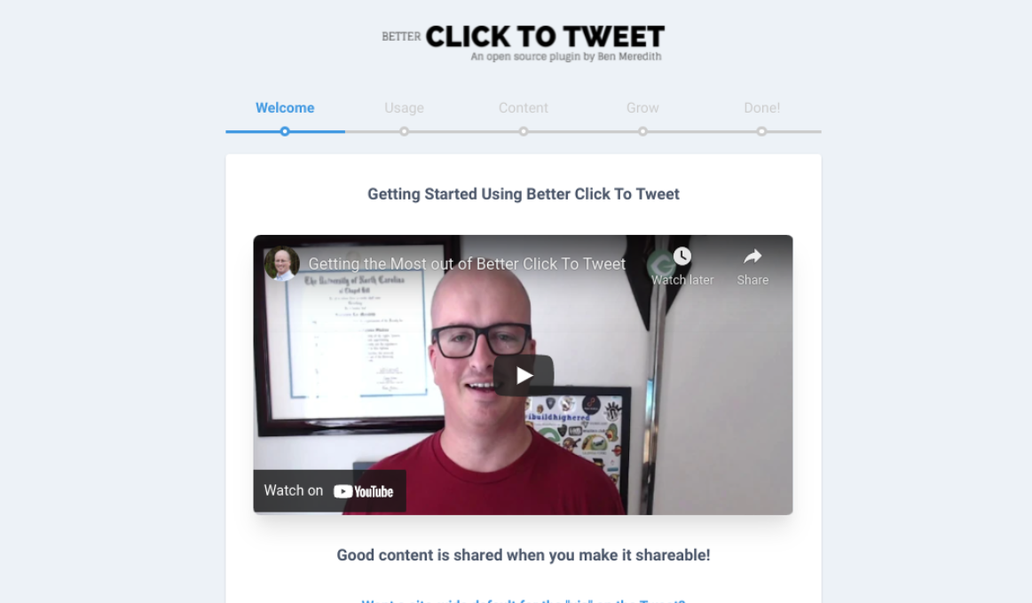 Click-to-Tweet-Erste-Schritte-Assistent und -Video