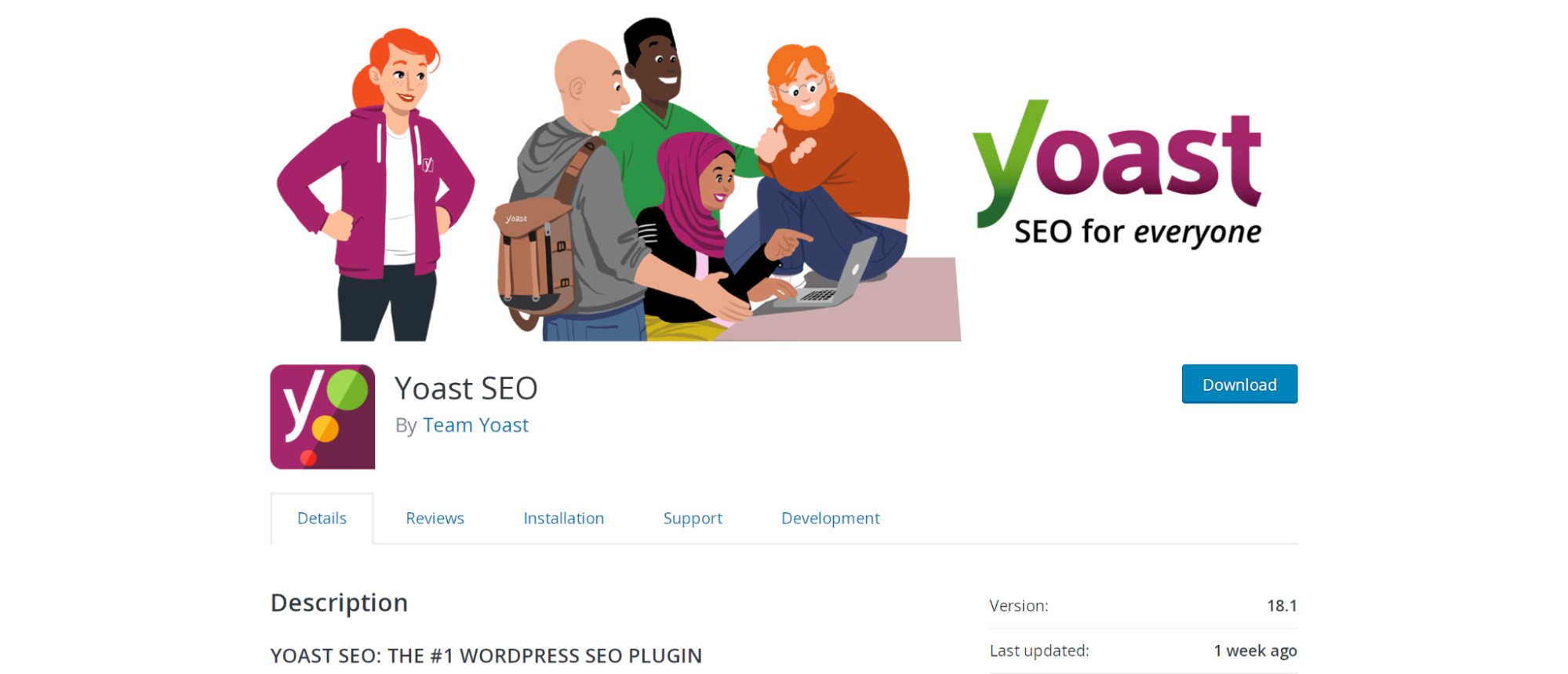 صورة Yoast SEO مع شعار "SEO للجميع"