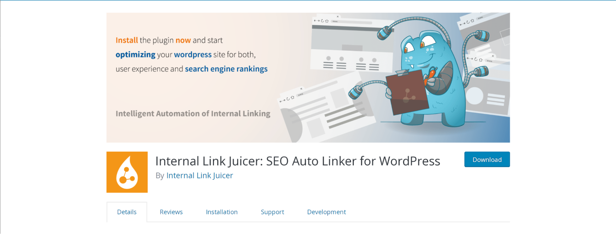 Pluginul Internal Link Juicer în depozitul WP