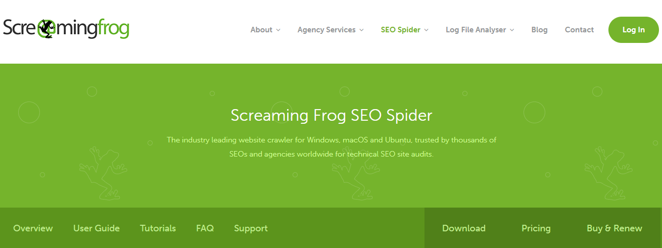 Screaming Frog SEO Araignée