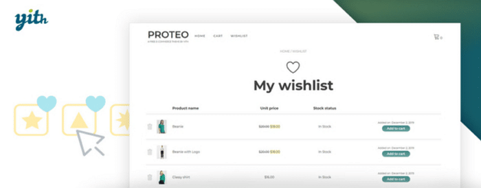 Lista de desejos do YITH WooCommerce