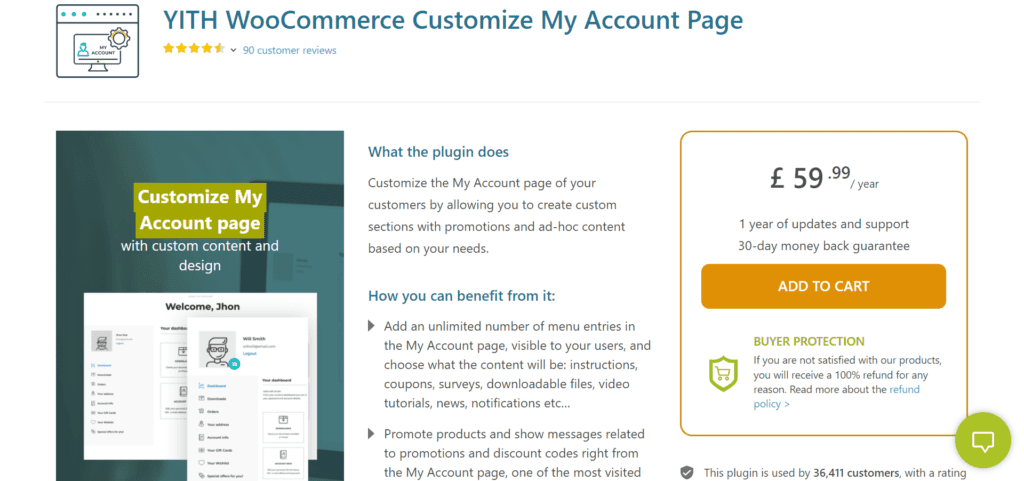 YITH WooCommerce Personalizza la pagina del mio account