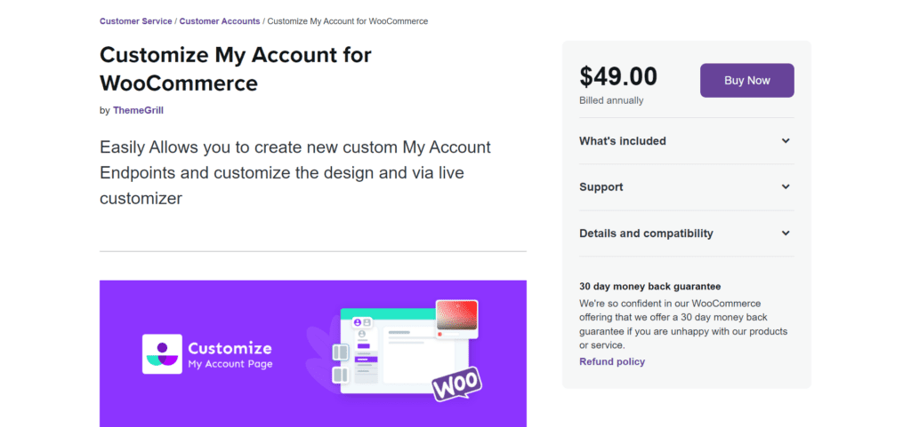 Personalizar minha conta para WooCommerce