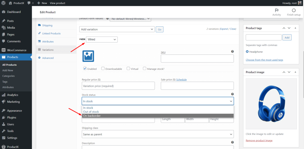 تقديم ملحق WooCommerce Backorder لـ ProductX 8 Configure Variations