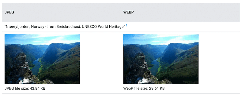 將圖像轉換為 WebP 最多可節省 25% - 來源：Google Developers