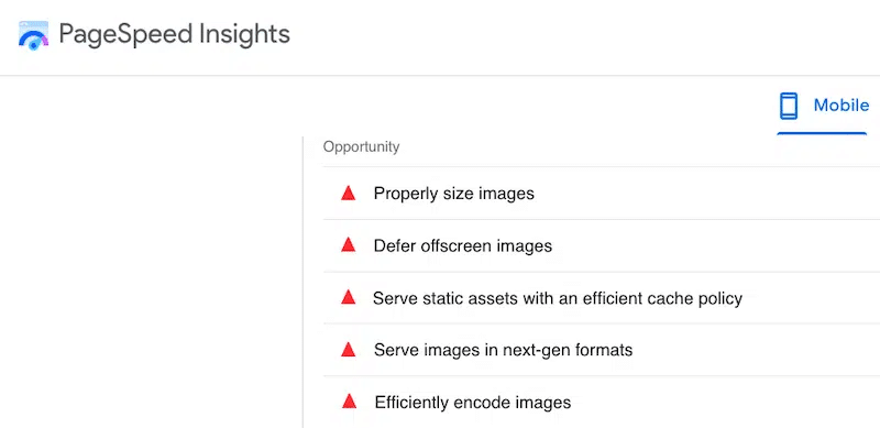 Exemple de problèmes liés à l'image - Source : PSI.