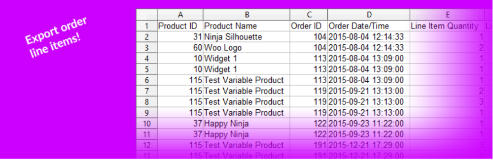 WooCommerce için Sipariş Öğelerini Dışa Aktarma