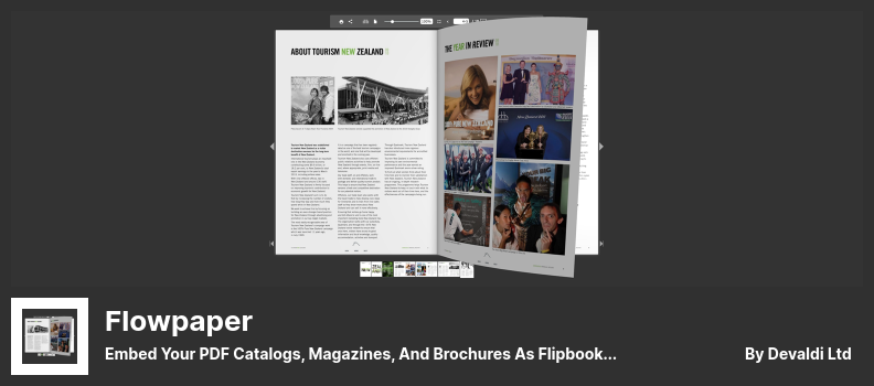 Flowpaperプラグイン-PDFカタログ、雑誌、パンフレットをHtml5形式のフリップブックとして埋め込む