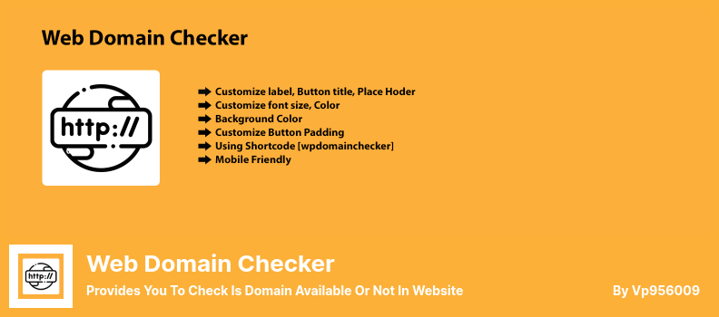 Pluginul Web Domain Checker - Vă oferă să verificați dacă domeniul este disponibil sau nu pe site