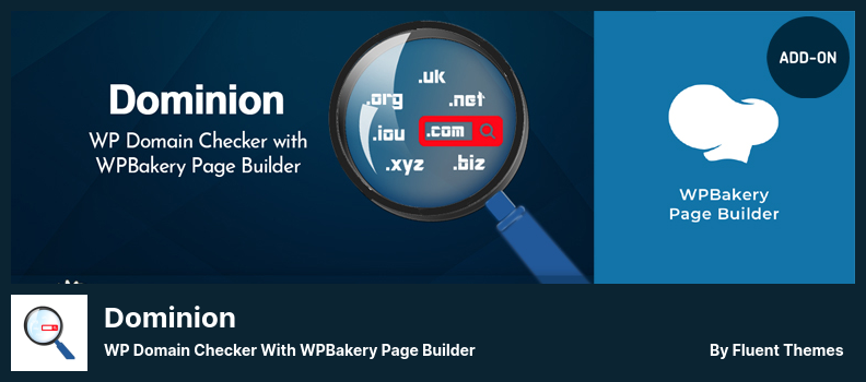 Dominion Plugin - WP Domain Checker cu WPBakery Page Builder