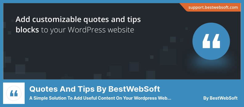 Citazioni e suggerimenti di BestWebSoft Plugin: una soluzione semplice per aggiungere contenuti utili al tuo sito Web WordPress