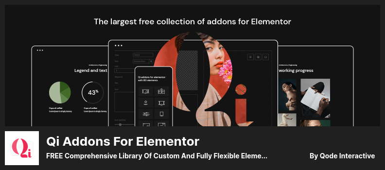 Componenti aggiuntivi Qi per il plug-in Elementor - Libreria completa GRATUITA di widget Elementor personalizzati e completamente flessibili